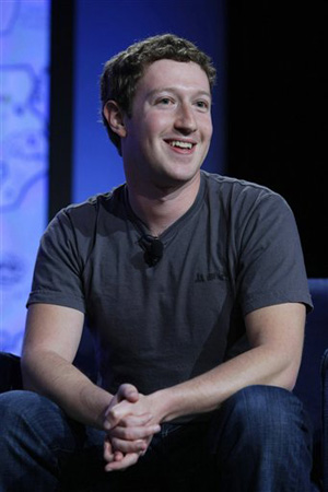 16, 2010 file photo, Facebook CEO Mark Zuckerberg smiles as he speaks at 